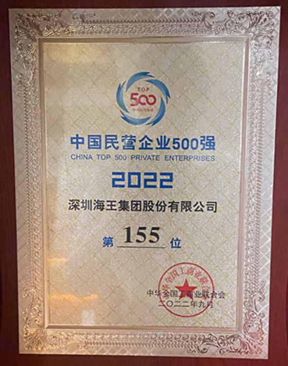 中國民營企業(yè)500強(qiáng) 第155名 獎牌.jpg